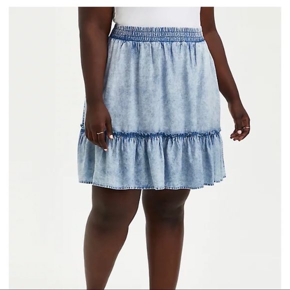 Mini Chambray Skirt Torrid Size 1 - Picture 4 of 7